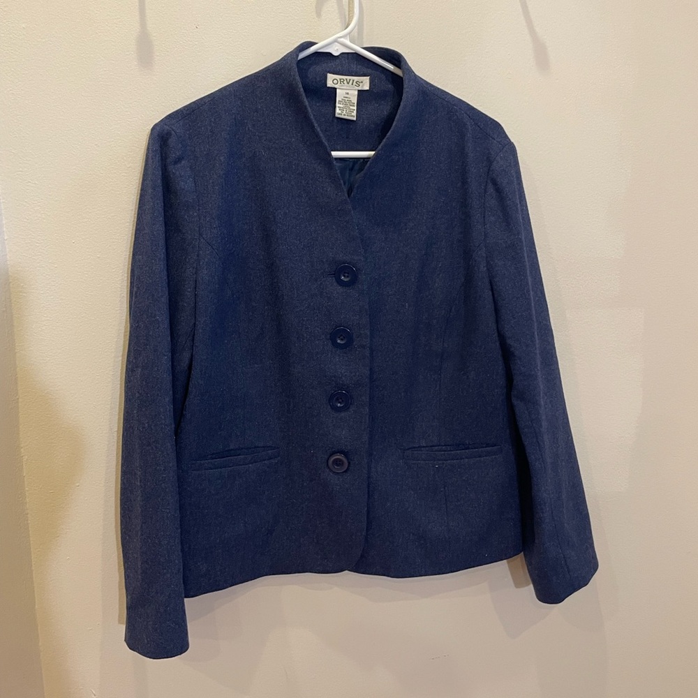 Vintage Orvis Wool Navy Blazer Size 14